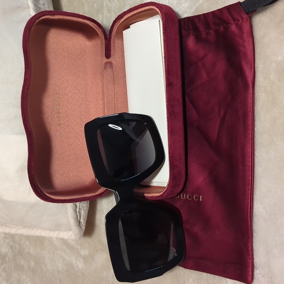 GUCCI Square Glitter Frame Sunglasses - Black - GG0102S - Picture 4 of 12